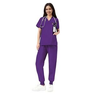 JelriSoFit Classic Nursing Scrubs – Women’s Dark Purple, Large